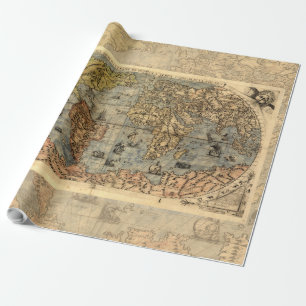 1565 Forlani AntiquevWorld Map Renaissance  Wrapping Paper
