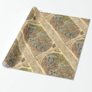 1565 Forlani AntiquevWorld Map Renaissance  Wrapping Paper