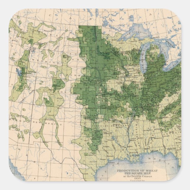 156 Wheat/sq mile Square Sticker (Front)