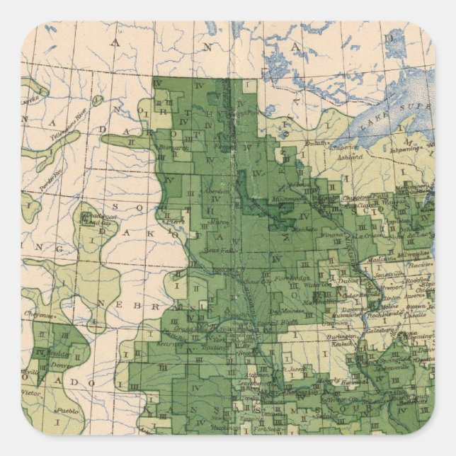 156 Wheat/sq mile Square Sticker (Front)