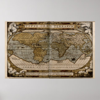 1570 World Map Poster