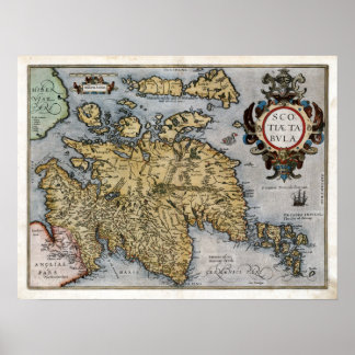 1580 Scotland Map Poster
