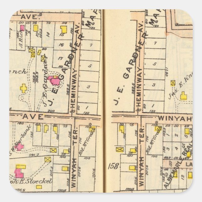158159 New Rochelle Square Sticker (Front)