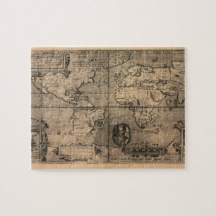 1581 Antique World Map by Nicola van Sype Jigsaw Puzzle