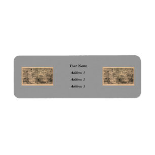 1581 Antique World Map by Nicola van Sype Return Address Label