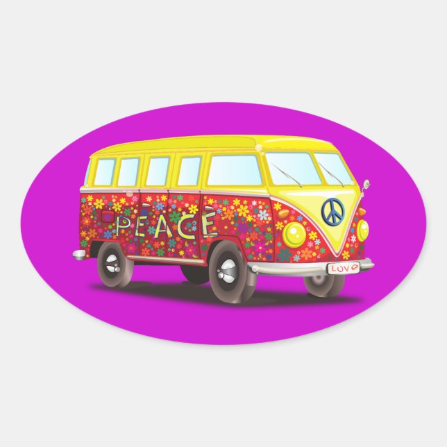 158463 CAUSES PEACEABLE SURF SUMMER car bus mobile Oval Sticker (Front)
