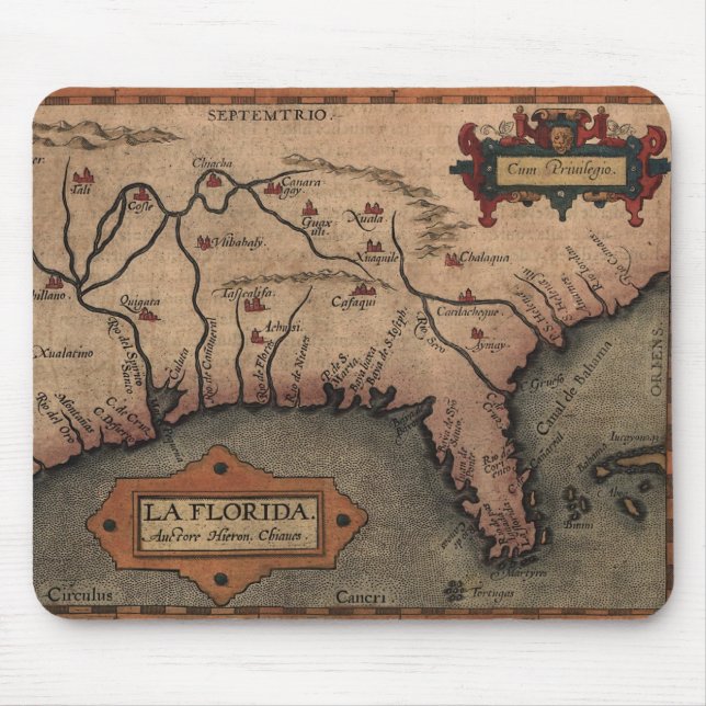 1584 La Florida Map Mousepad (Front)