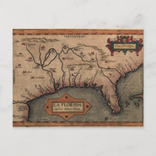 1584 La Florida Map Postcard