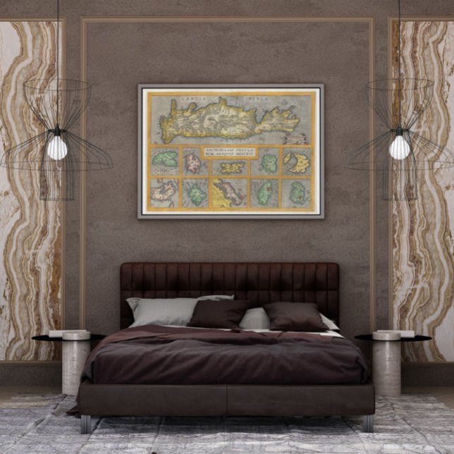 1584 Ortelius Map of Crete and 10 Greek Islands Poster (Creator Uploaded)