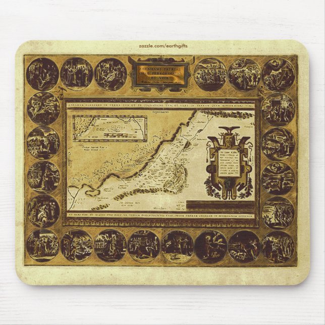1586 VINTAGE HOLYLANDS MAP Mousepad (Front)
