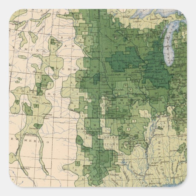 158 Oats/sq mile Square Sticker (Front)