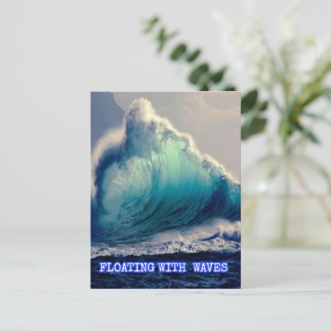 15.Blue ocean waves,gifts for ocean lovers vintage Postcard (Standing Front)