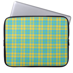 15-inch Laptop Sleeve: Blue, Yellow, Green Plaid Sleeve