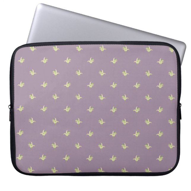 15-inch Laptop Sleeve: Lilies of the Valley, Mauve Laptop Sleeve (Front)