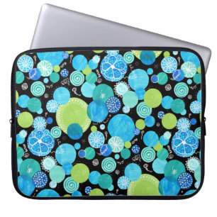 15-inch Laptop Sleeve: Quirky Blue Moons Pattern Sleeve