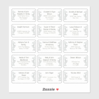 15 Individual Wedding Guest Name Address Sticker