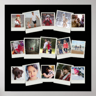 15 Instant Film Photos Photo Gift Collage Black Poster