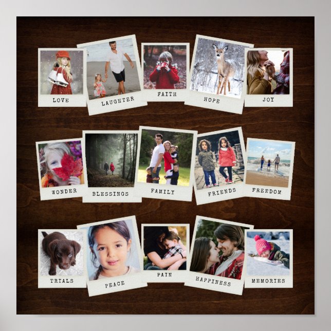 15 Instant Film Photos Photo Gift Collage Poster (Front)
