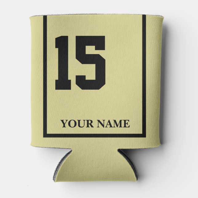 15 Khaki Horse Saddle Blanket Custom Can Cooler (Front)