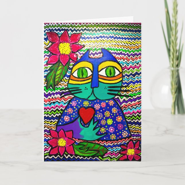 15 - Kisa the cat Greeting Card (Front)