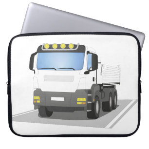 15" Laptoptasche weißer Baustellen LKW Laptop Sleeve