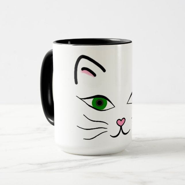 15 oz. Combo Mug - Kitty Face (Front Left)