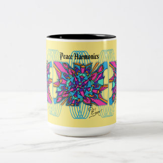 15 Oz Mug: Peace Harmonics Two-Tone Coffee Mug