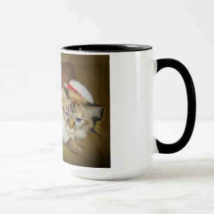 15 oz. mug with Dezi the Ragdoll dressed as Santa