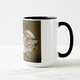 15 oz. mug with Dezi the Ragdoll dressed as Santa