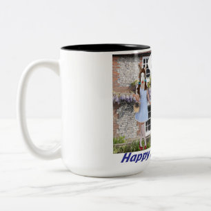 15 oz two tone mug. Happy Anniversary. bunny/dor Two-Tone Coffee Mug