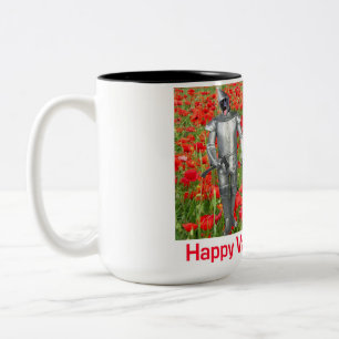 15 oz two tone mug. Happy Valentine's Day. black Two-Tone Coffee Mug