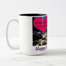 15 oz two tone mug.  Happy Valentine's day.  doe/m