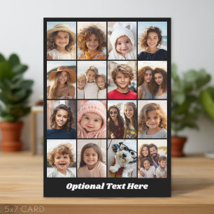 15 Photo Collage Modern Minimal Black Chunky Text Holiday Card