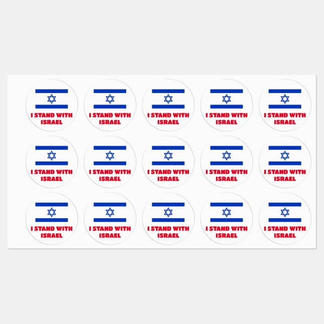 15 Pieces I Stand With Israel Sticker Labels (Sheet)