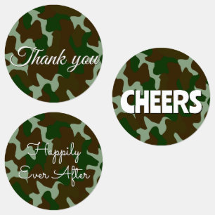 15-set Bold Camouflage Green & Dark Brown