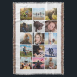 15 Square Photo Collage Keepsake White Throw Blanket<br><div class="desc">15 square photo layout photo collage throw blanket perfect for your instagram photos, with white frames. Makes a lovely holiday gift or keepsake for a college bound child! More colours available in my store. ----------------------------template photos by---------------------------- https://unsplash.com/@thepootphotographer https://unsplash.com/@goodmood77 https://unsplash.com/@jenn_azraimages https://www.pexels.com/u/josh-willink-11499/ https://unsplash.com/@jairoalzate https://unsplash.com/@mindyop https://unsplash.com/@gcalebjones https://unsplash.com/@jimmymystic juan galafa unsplash (removed) https://pixabay.com/no/users/3194556-3194556/ https://unsplash.com/@jwwhitt...</div>