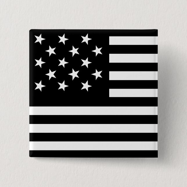 15 Star Us Flag Cm Square Badge (Front)