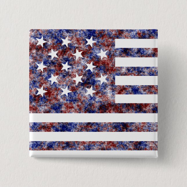 15 Star Us Flag Pinback Button (Front)