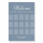 15 Table Dusty Blue Seating Chart Elegant Script