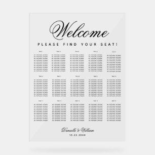 15 Table Minimalist Simple Wedding Seating Chart