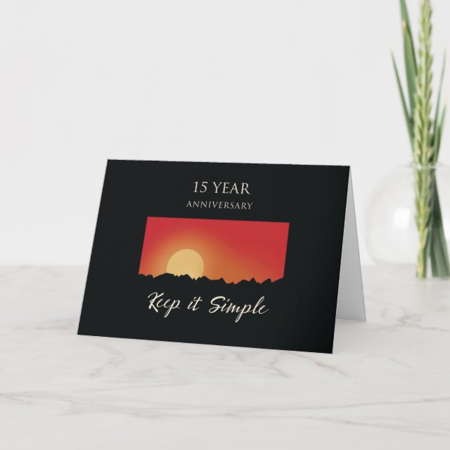 15 Year Anniversary 12 Step Recovery Keep It Simpl Card (Front)