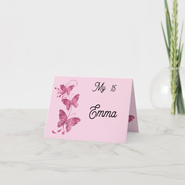 15-year butterfly folding invitation (Front)