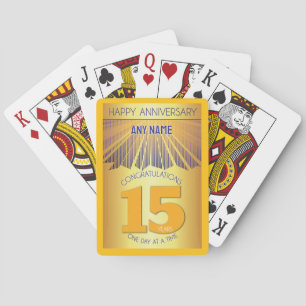 15 Year   Golden Ray 12 Step CUSTOM NAME Playing Cards