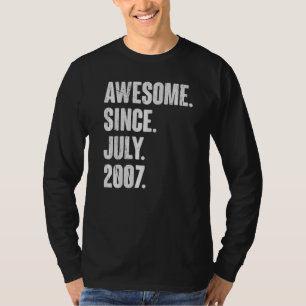 15 Year Old 15th Birthday Awesome Since July 200 T-Shirt