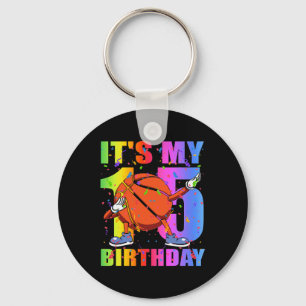 15 Year Old 15th Bysketbyll Birthday Party Theme B Key Ring