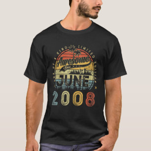 15 Year Old Awesome Since June 2008 15th Birthday T-Shirt