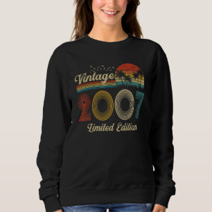 15 Year Old  Born In 2007 Vintage 15th Birthday Re Sweatshirt