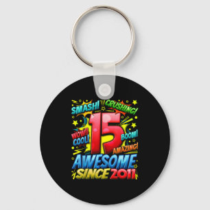 15 Year Old For Boys 15th Birthday Boy 15 Year Old Key Ring