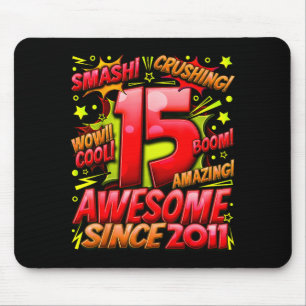 15 Year Old For Boys 15th Birthday Boy 15 Year Old Mouse Pad