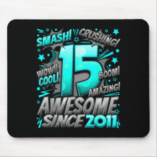 15 Year Old For Boys 15th Birthday Boy 15 Year Old Mouse Pad